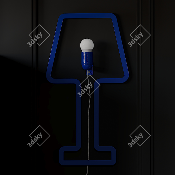 Sleek Colored Space Lamp 3D model image 3