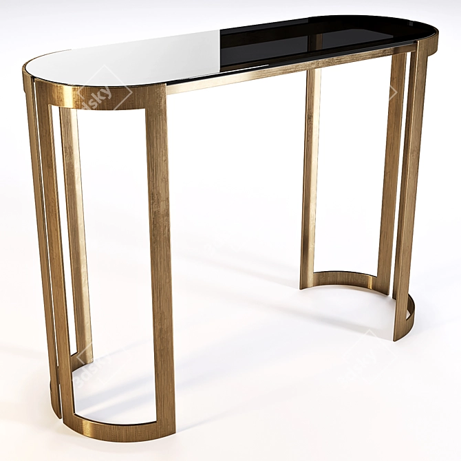 Meroni and Colzani Corder Console: Geometric Elegance with a Touch of Metal 3D model image 1