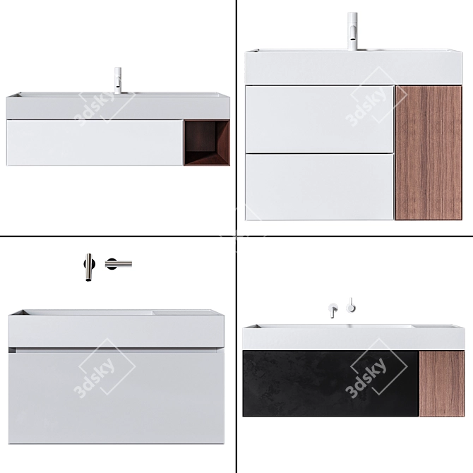 Quattro Zero Luxury Bathroom Set 3D model image 1