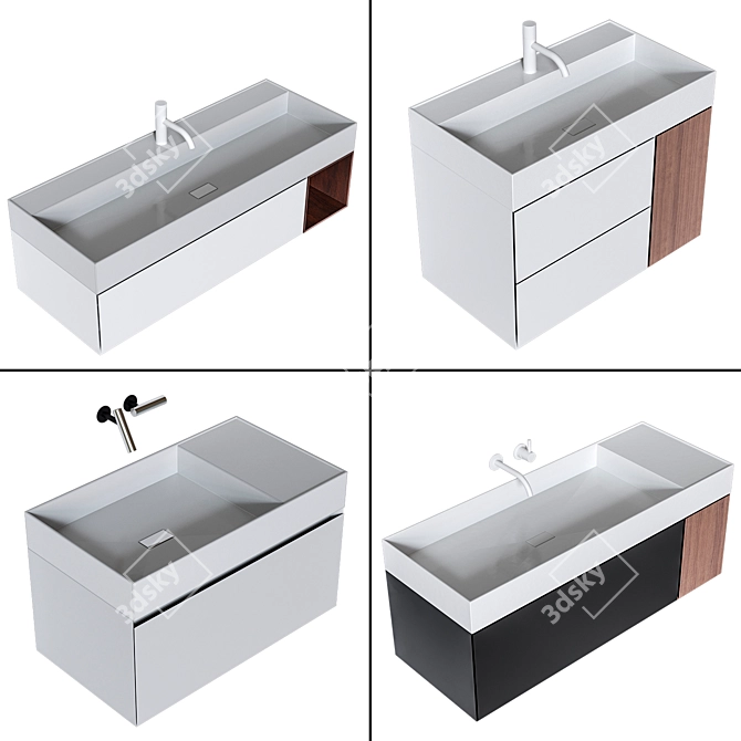 Quattro Zero Luxury Bathroom Set 3D model image 2