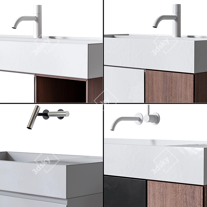 Quattro Zero Luxury Bathroom Set 3D model image 3