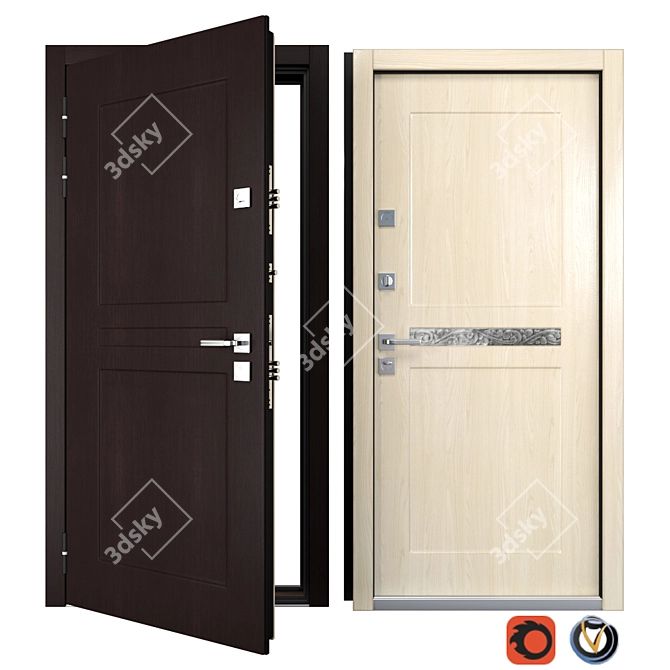 Siena Metal Door: Your Frame Solution 3D model image 1