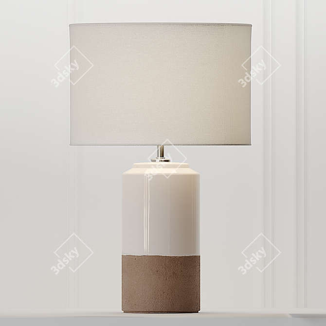 Elegant Dipped Terracotta Table Lamp 3D model image 1