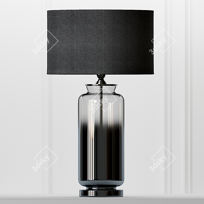 Title: Smoke Grey Glass Table Lamp 3D model image 1