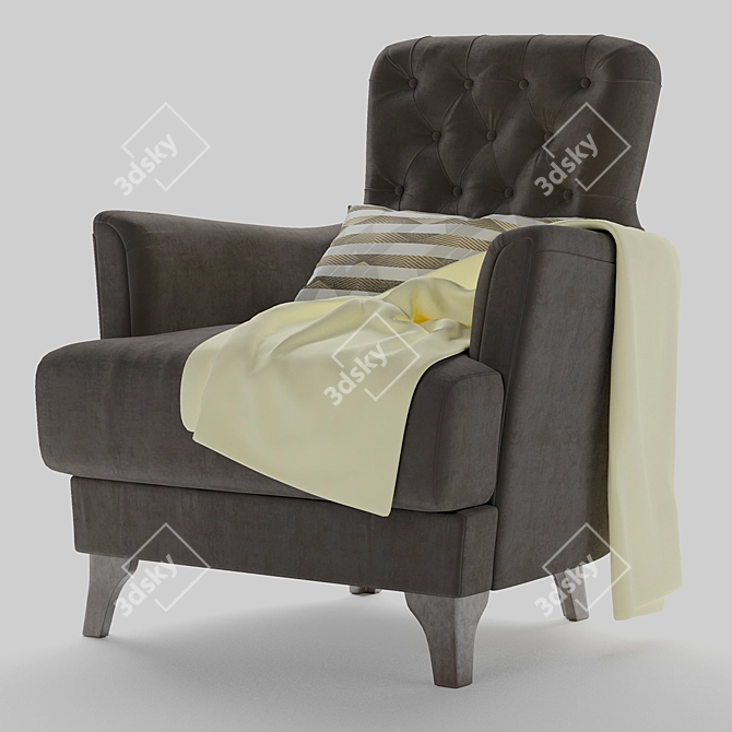 LIDS Blue Chair with Carriage Tie 3D model image 1