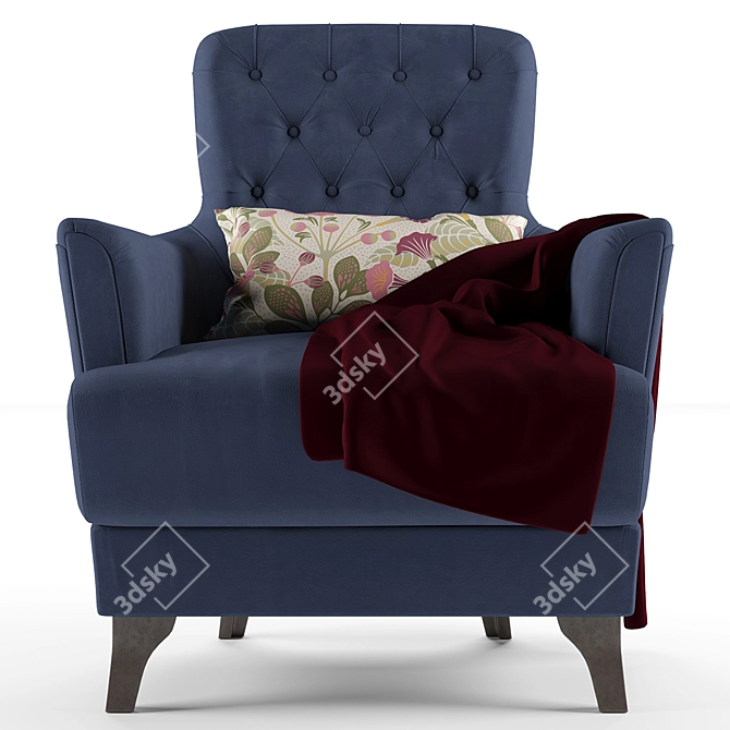 LIDS Blue Chair with Carriage Tie 3D model image 2