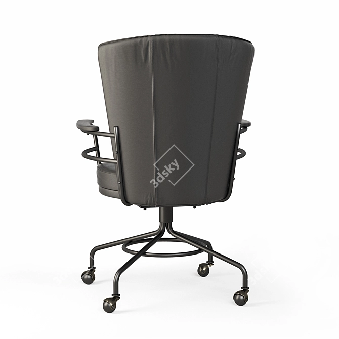 Rustic Metal Office Chair 3D model image 2