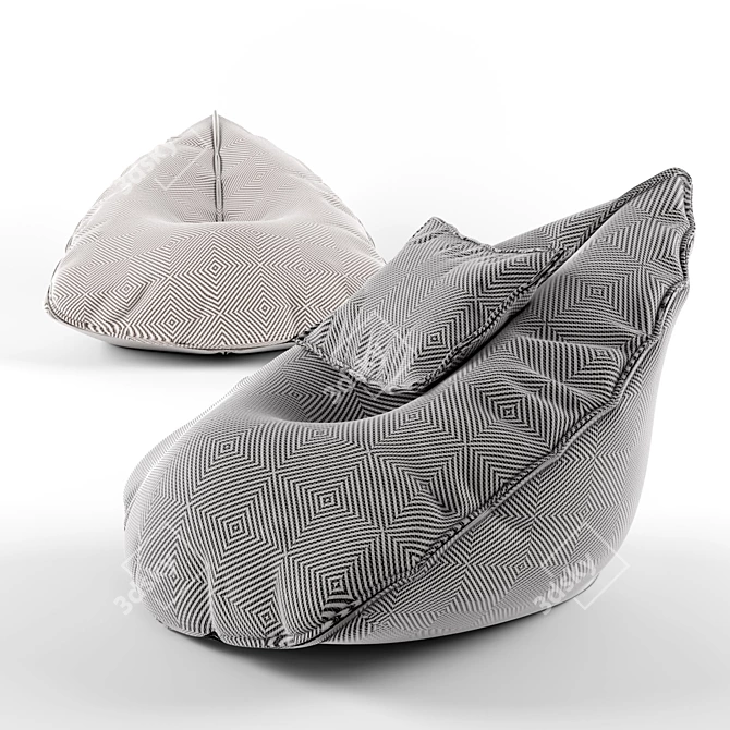 Sail Textured Pouf: Maximize Comfort 3D model image 1
