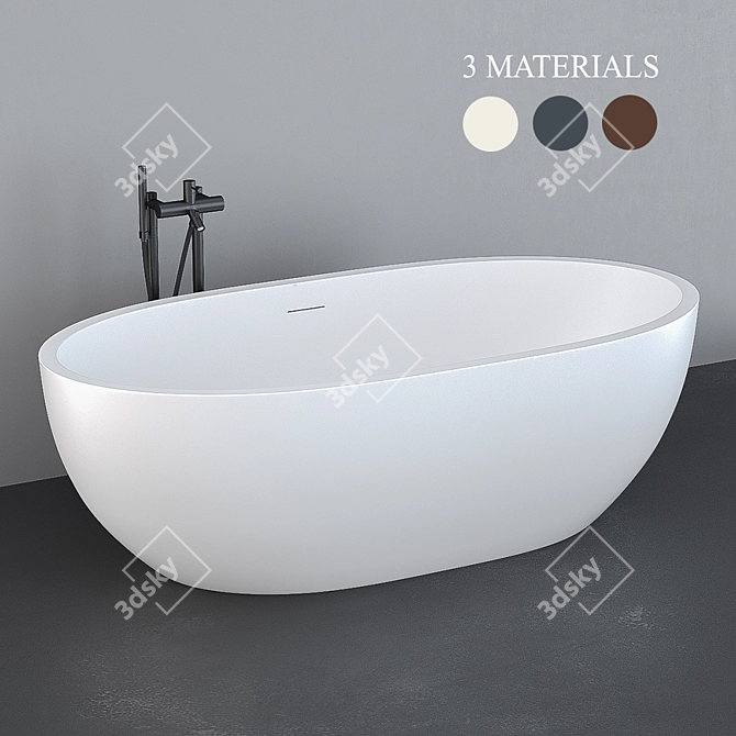 Zen Spa Retreat Bathtub 3D model image 1