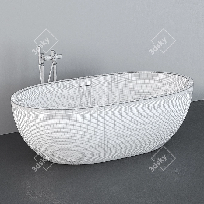 Zen Spa Retreat Bathtub 3D model image 2