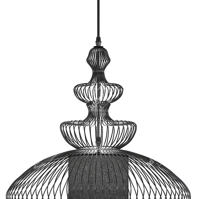 Modern Pendant Lamp Nowodvorski Aida - Black Metal and Fabric 3D model image 2