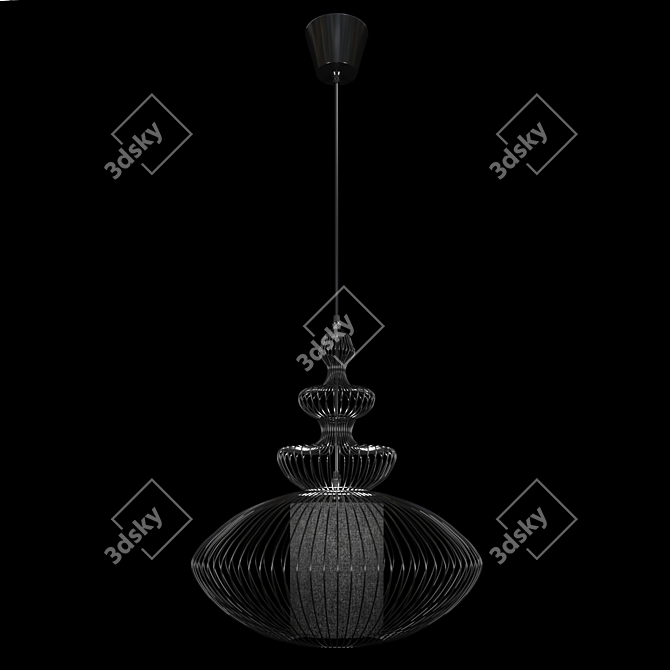 Modern Pendant Lamp Nowodvorski Aida - Black Metal and Fabric 3D model image 3