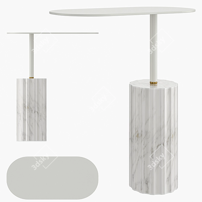 Sleek Column Side Table 3D model image 1