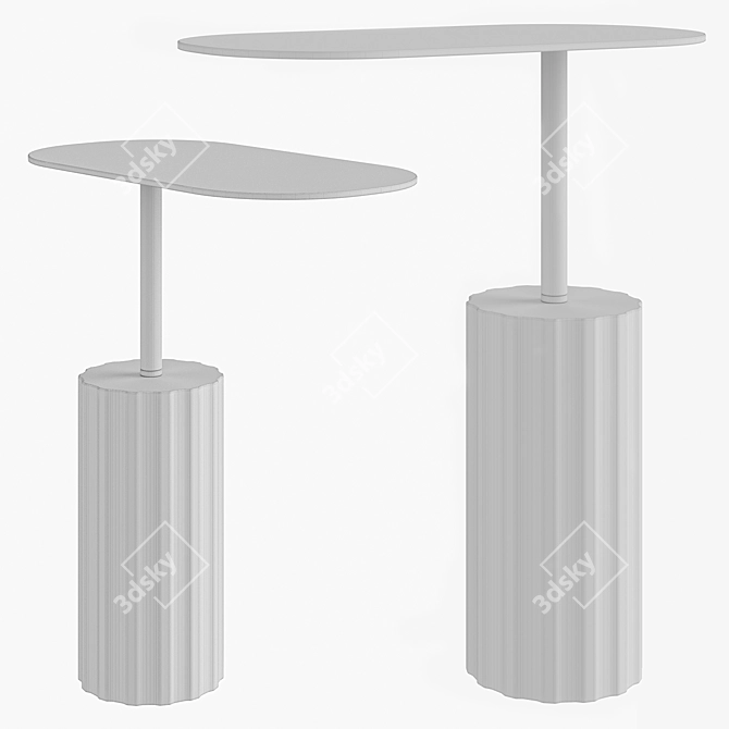 Sleek Column Side Table 3D model image 2