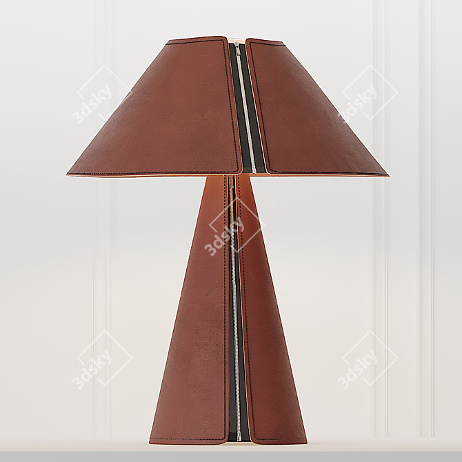 Sleek Leather Table Lamp 3D model image 1