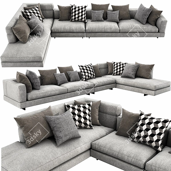 Contemporary Minotti Alexander Sofa 3D model image 1