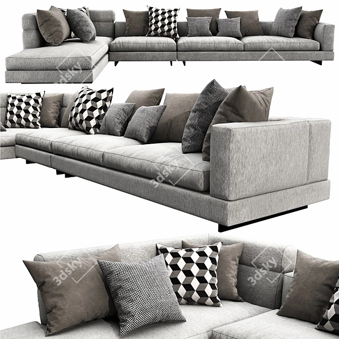 Contemporary Minotti Alexander Sofa 3D model image 2