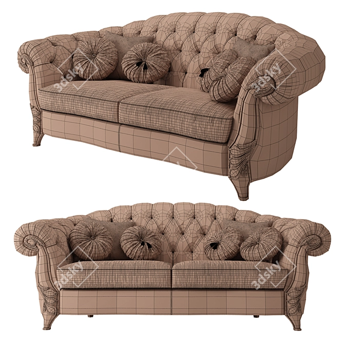 Luxury Gold Drop Sofa 3D model image 2