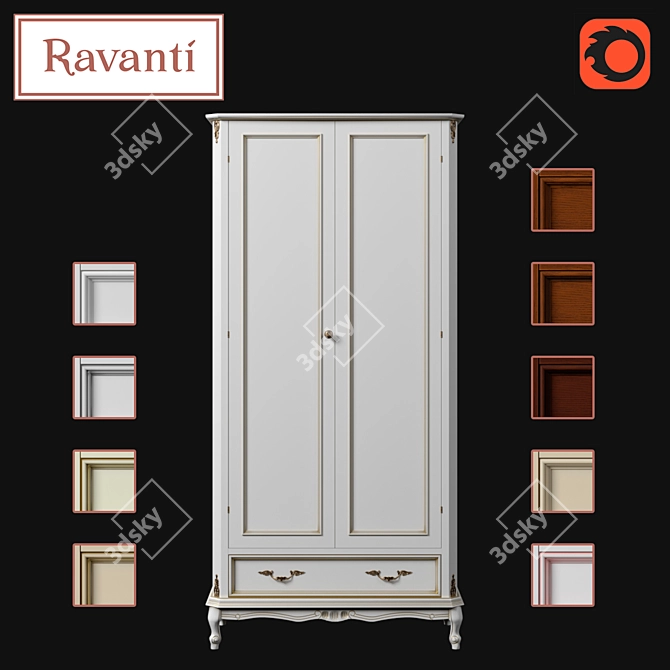 OM Ravanti Wardrobe - Stylish and Spacious 3D model image 1