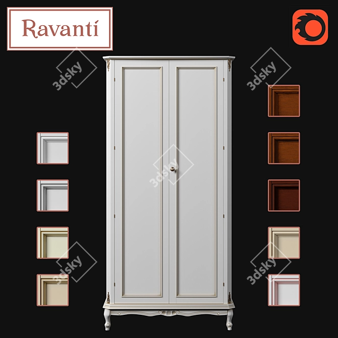 Ravanti EM Wardrobe No. 2 - Elegant and Spacious 3D model image 1