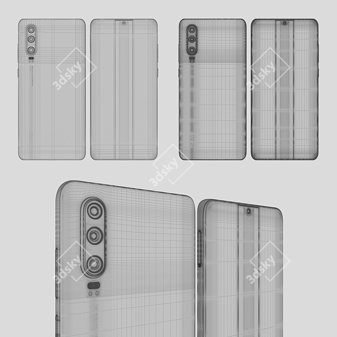 Huawei P30: Stunning Aurora Design 3D model image 3