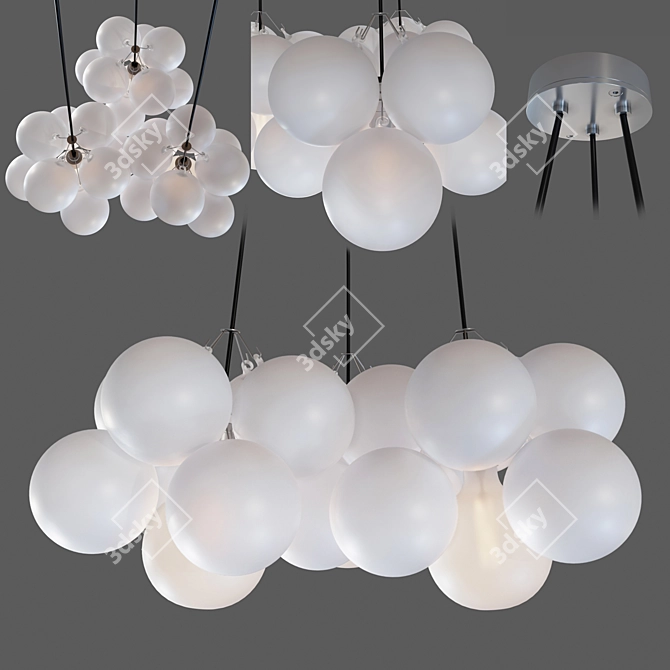 Frosted Bubble Chandelier Pendant 3D model image 1