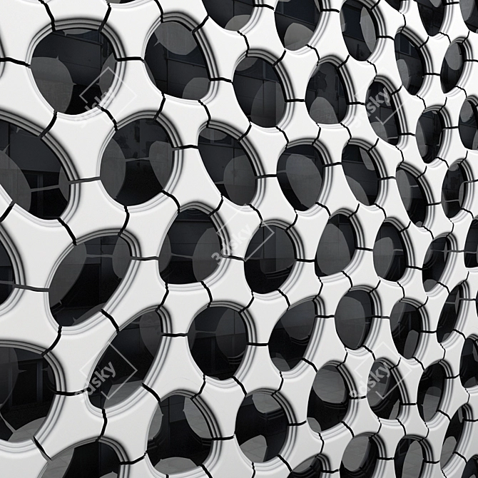 Bionic Oval Panel Tiles 3D model image 1