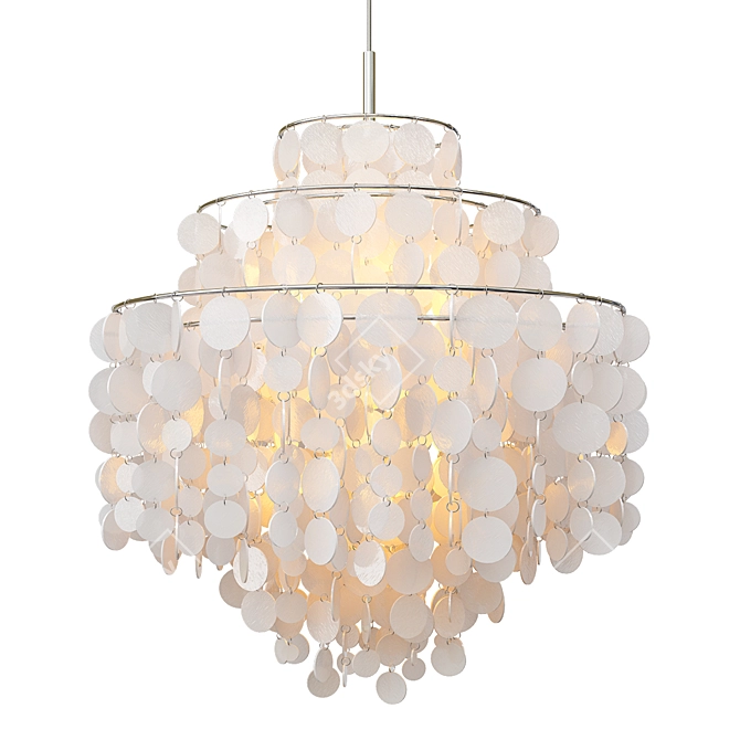 Elegant Capiz Chandelier Collection 3D model image 2