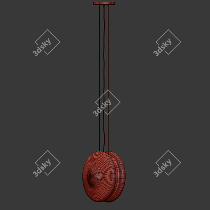 Elegant Glass Orbital Pendant 3D model image 2