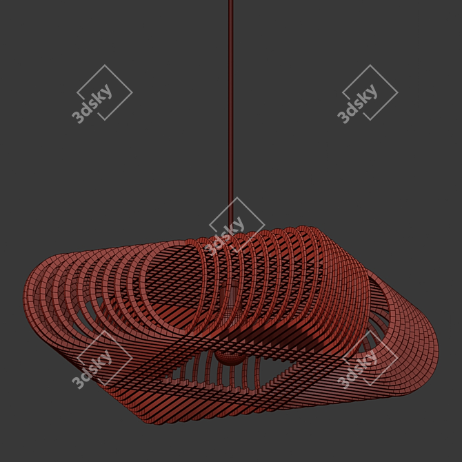 Sleek Ovals Pendant Light 3D model image 3