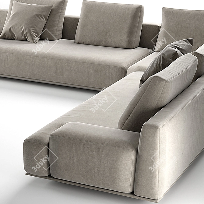 Elegant Modern Bruce Sofa 3D model image 2