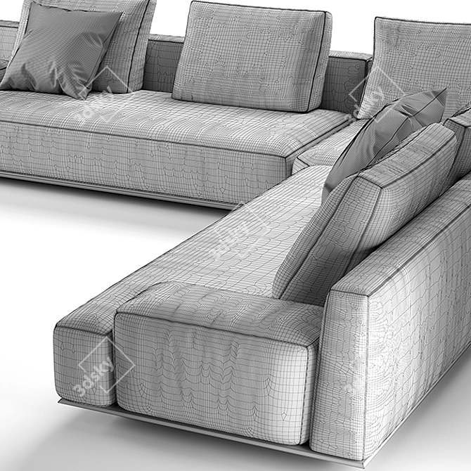 Elegant Modern Bruce Sofa 3D model image 3