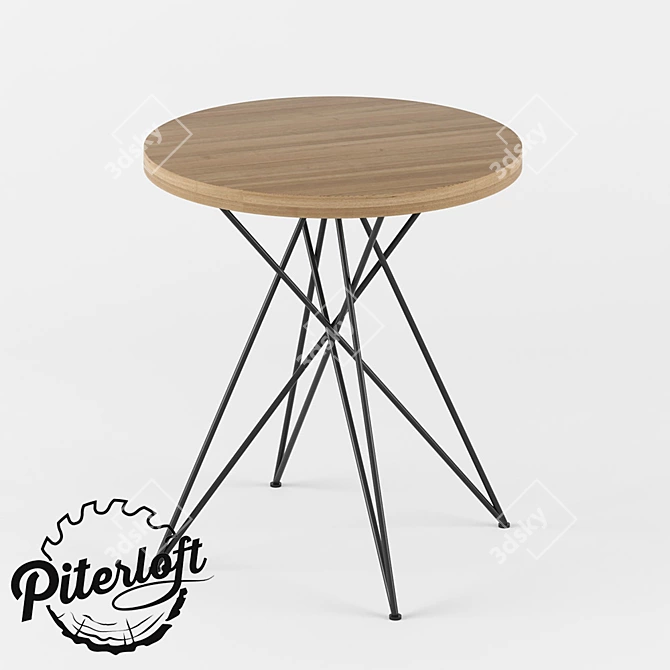 Urban Loft Wood Table 3D model image 1