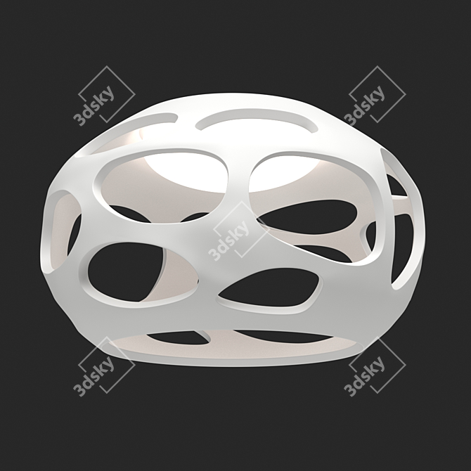Organica Ceiling Light 5142: Energy-Saving, White/Chrome 3D model image 1