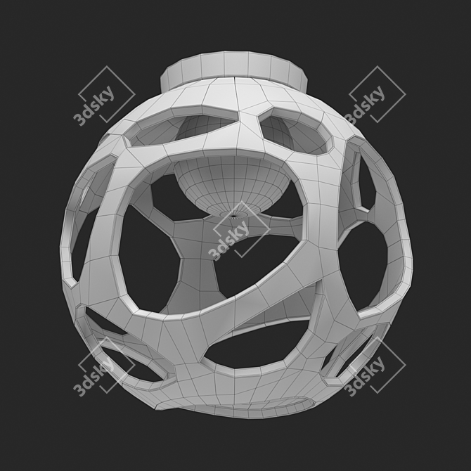 ORGANICA Ceiling Light: Energy-Saving, White/Chrome, 20W 3D model image 2