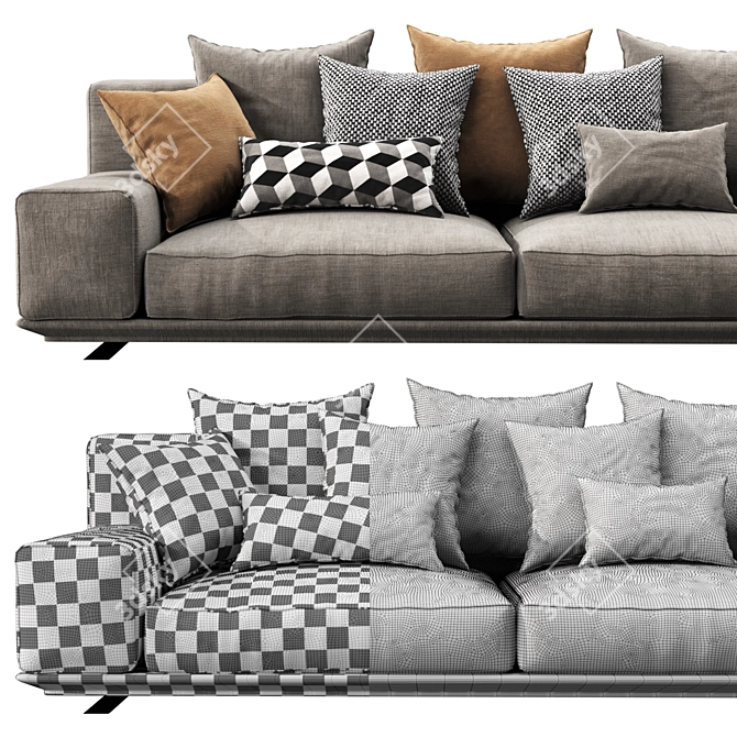 Modern Ditre Italia Dalton Chaise 3D model image 3