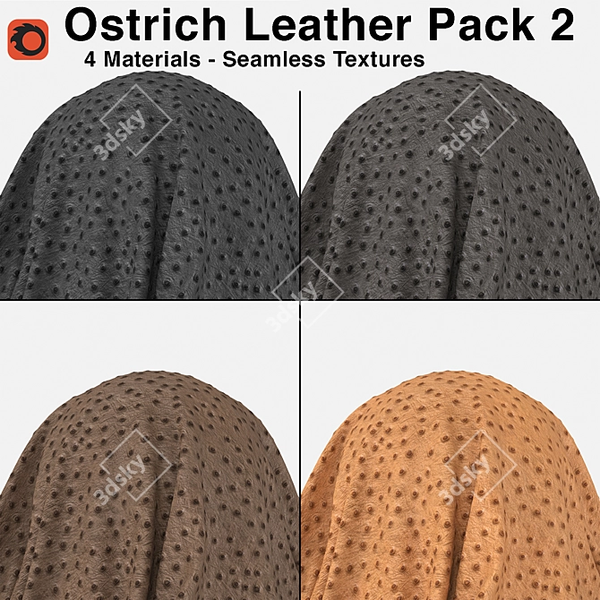 Title: Exquisite Edelman Ostrich Leather Collection 3D model image 1