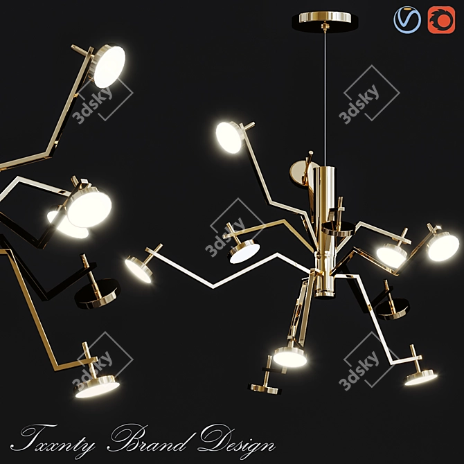 Elegant Vector L6 Chandelier - Txxnty Brand 3D model image 1