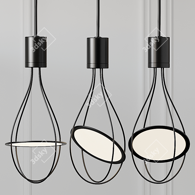 Elegant Crystal Pendant Light 3D model image 1