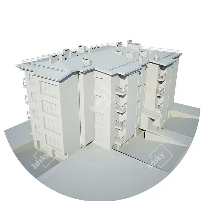 Modular Apartment House- v03 3D model image 3