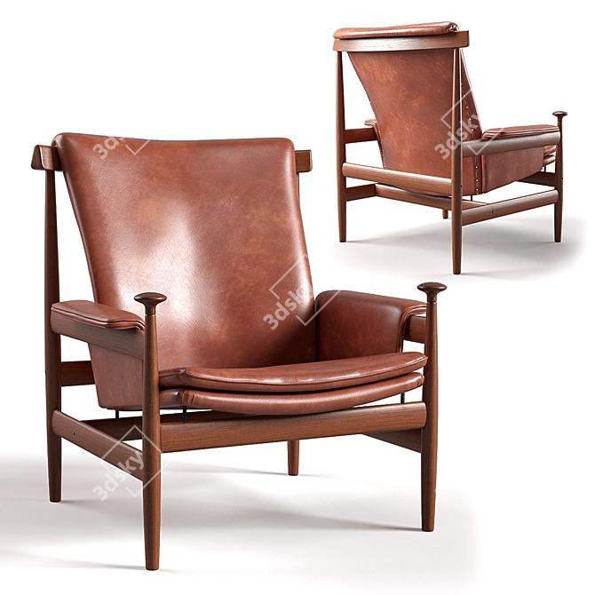 Contemporary Finn Juhl Lounge Chair 3D model image 1