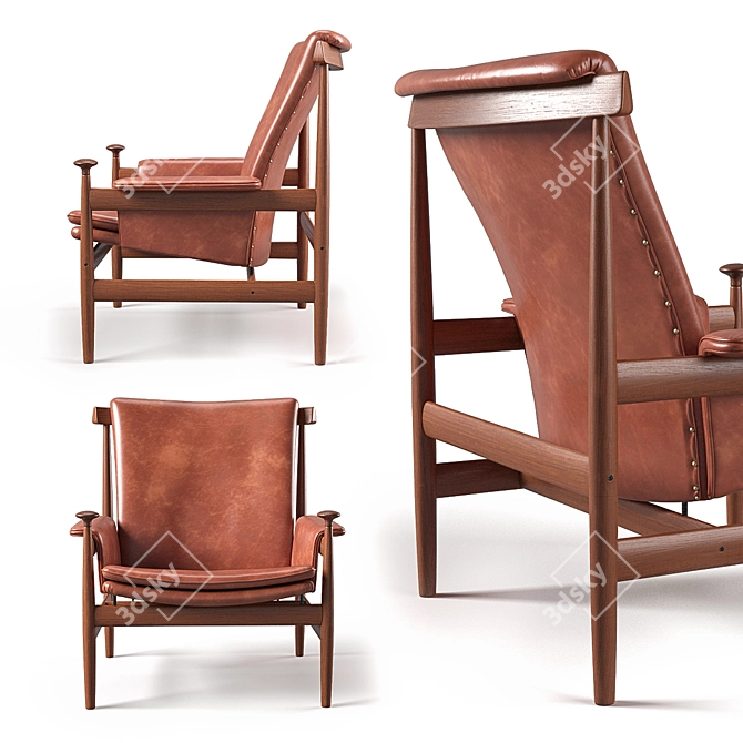 Contemporary Finn Juhl Lounge Chair 3D model image 2