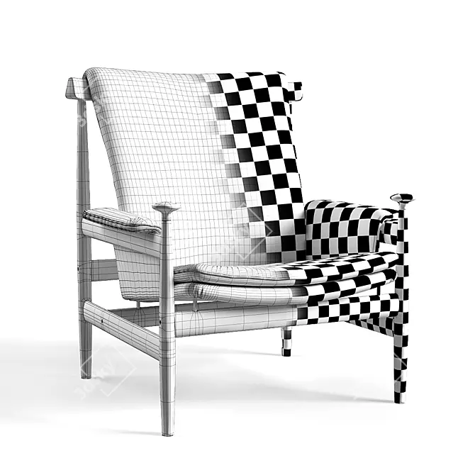 Contemporary Finn Juhl Lounge Chair 3D model image 3