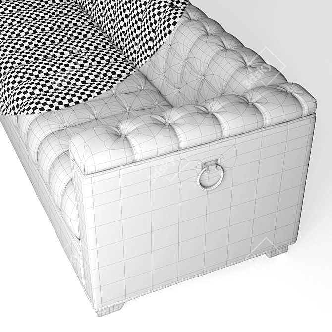 Glam Velvet Sofa with Rhinestone Accents 3D model image 2