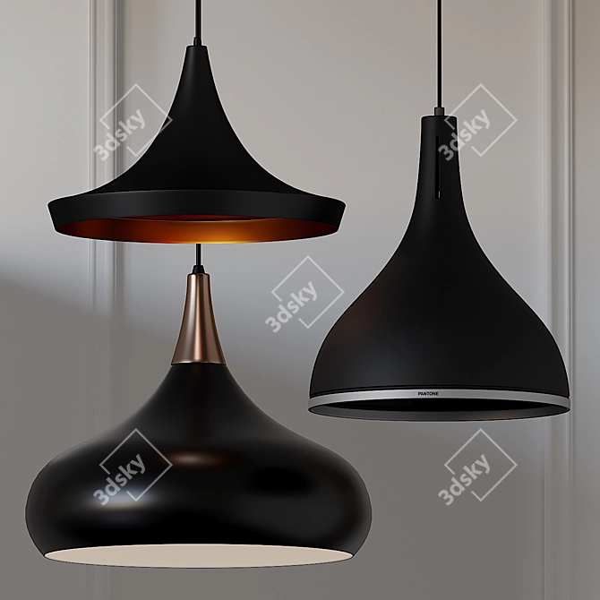 Modern Pendant Lights: NUEVO Euclid, Feiss, & Pantone 3D model image 1