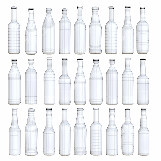 Beer Set: 27 Unique Beer Bottles 3D model image 2