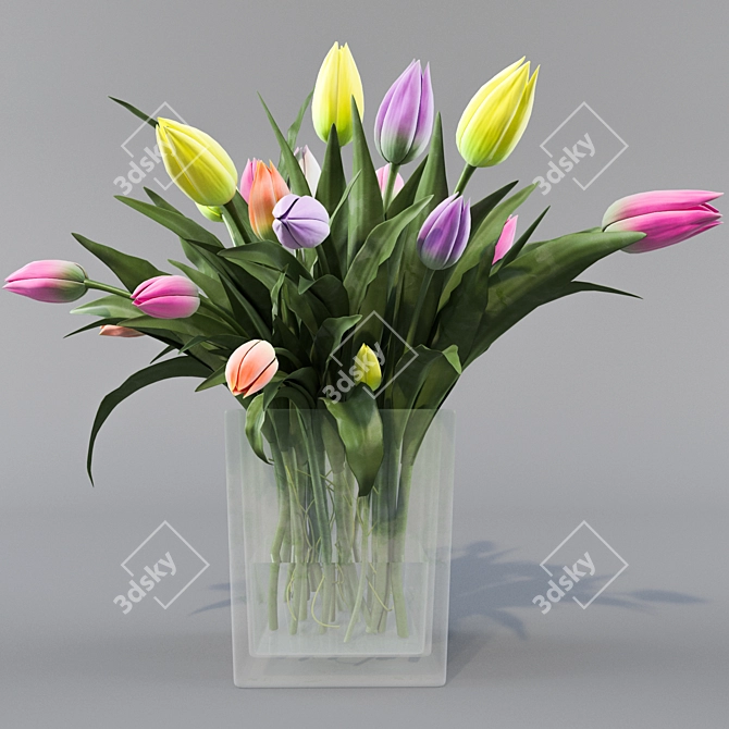 Bloom in Elegance: Tulips 3D model image 1