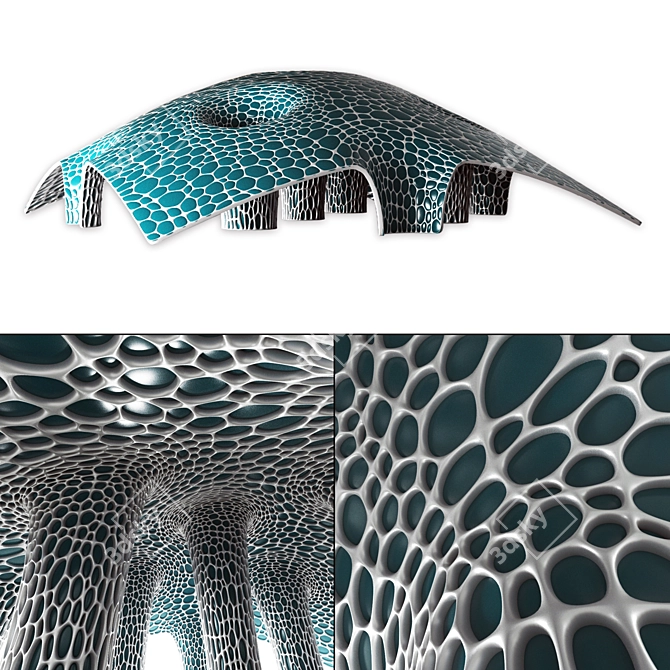 Bionic Checkered Canopy 3D model image 1