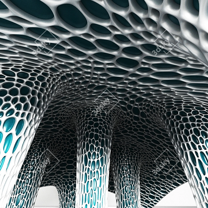 Bionic Checkered Canopy 3D model image 2