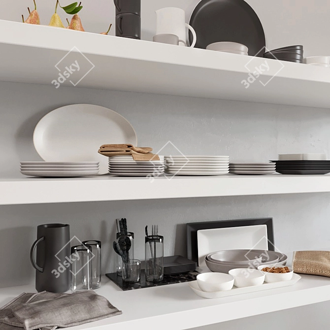 Title: Mason Dinnerware Set: Stylish and Versatile 3D model image 1